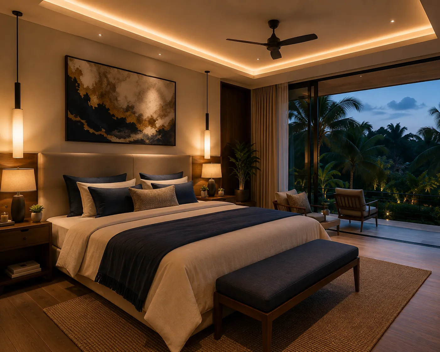 The Lunara Suite with a garden terrace