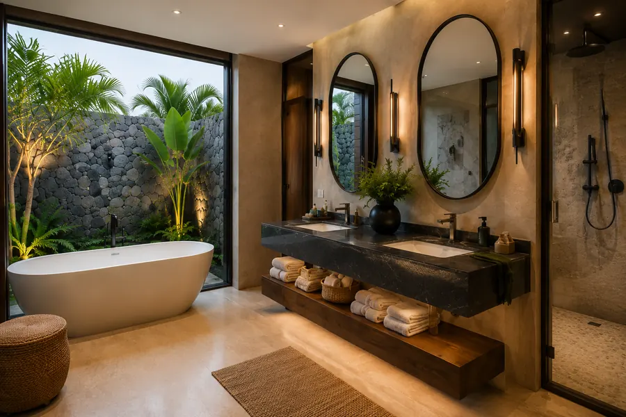 The Garden Suite stone bathroom